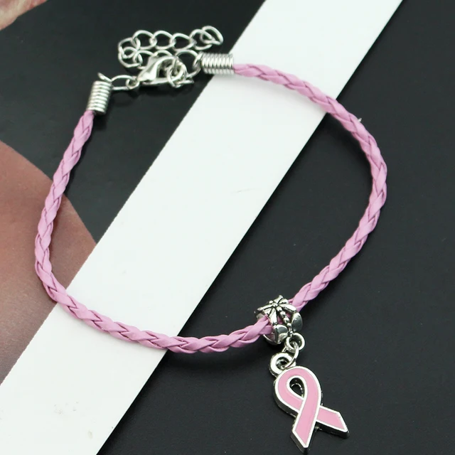 Breloques En Forme De Cœur Et Ruban Rose En Alliage - Sensibilisation Cancer Du Sein, Fabrication Bijoux (Lot 10 Styles)