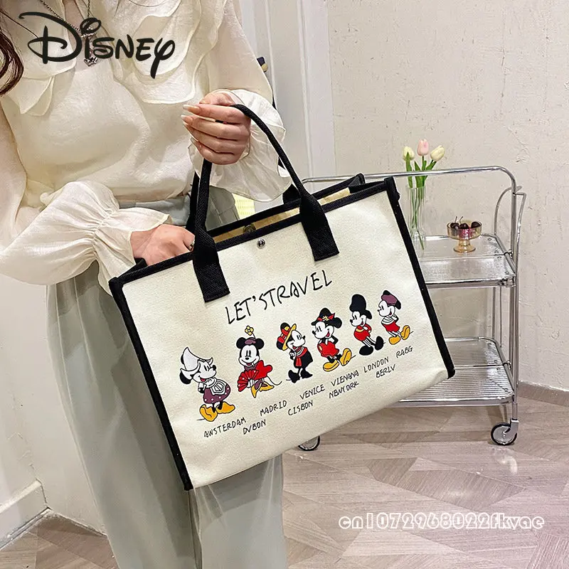 Disney Cartoon Fashion Women's Handbag High Quality Large Capacity Shoulder Bag Versatile Tote Women's Bag Fashion Shopping Bag