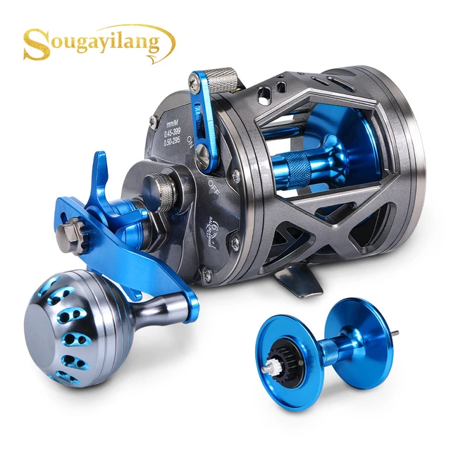 Sougayilang Saltwater Fishing Reels Cast Drum Wheel Trolling Casting Reel  Boat Ocean Fishing Reel Round Baitcasting Reel Pesca - AliExpress