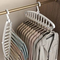 Rotating Folding Clothes Hanger Closet Organizer Multi-port Clothing Drying Rack Foldable Plastic Scarf 11-hole Storage Hangers 1