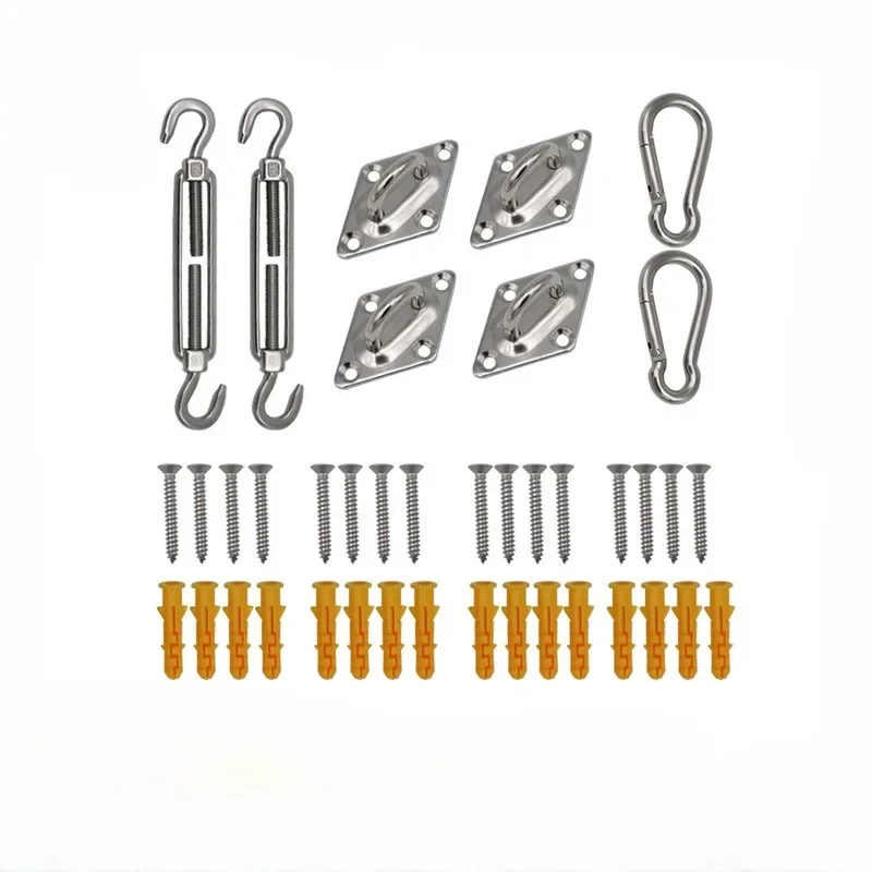 Description Picture 3 of itemHook Diamond Buckle Tensioner Sunshade Net Flower Basket Screw Stainless Steel Four Corner Sunshade Sail Accessory Spring