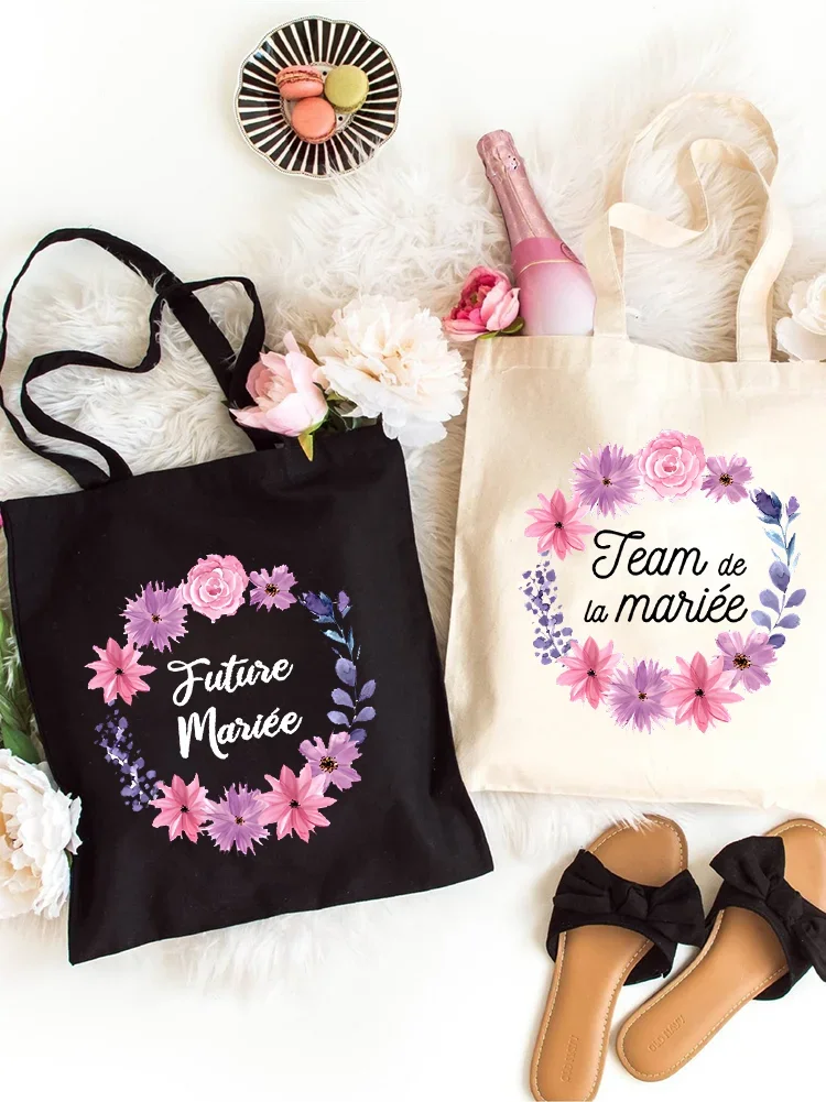 

Evjf Bags Future Mariee Team Bride Bachelorette Tote Bags Tote Bag for Women Handbag Graphic Shopping Bag for Bachelorette Party