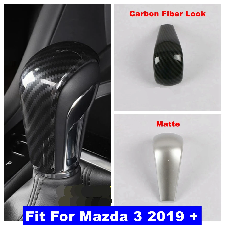

Car Transmission Gear Shift Shifter Knob Gear Head Handle Cover Trim For Mazda 3 2019 - 2023 Matte / Carbon Fiber Accessories