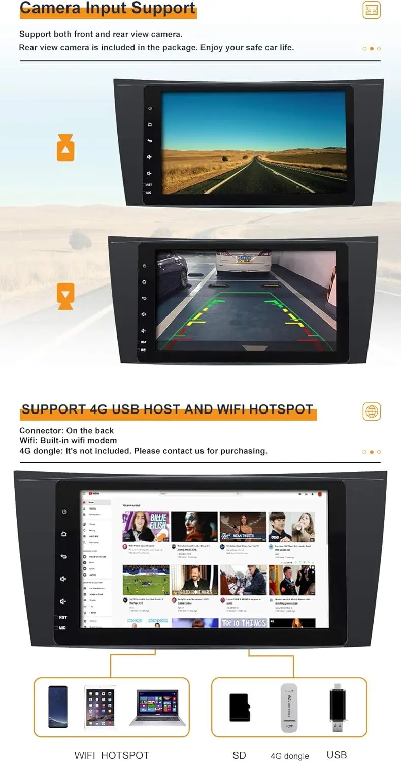 Android 13 Car Stereo Radio Head Unit GPS Navigation For Mercedes Benz E-Class W