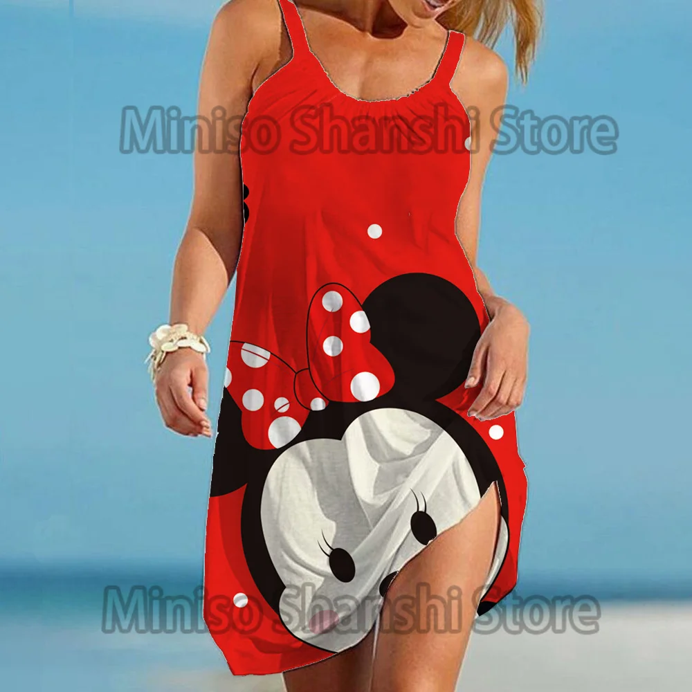 

Женское платье с диснеевским принтом, Повседневная пляжная одежда, большие размеры, лето