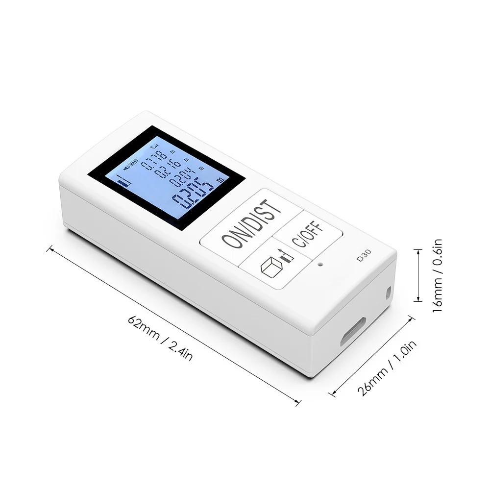 Description Picture 3 of item2024 USB 30M IP5 Mini infrared  handheld lithium battery charging laser rangefinders electronic measuring ruler  measure  tool