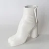 Fashionable White Boots Resin Vase, Forked High Heels Flower Arrangement, Creative Women's Shoe Flower Pot, Home Decoration 5