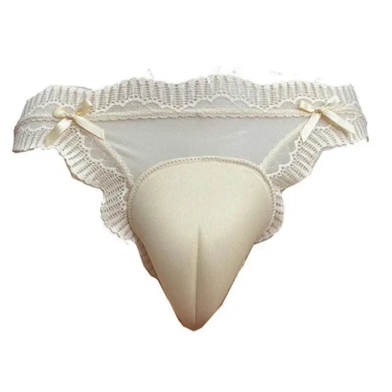 Fashion Crossdresser Transgender Camel Toe Lace See Through Underwear  Briefs