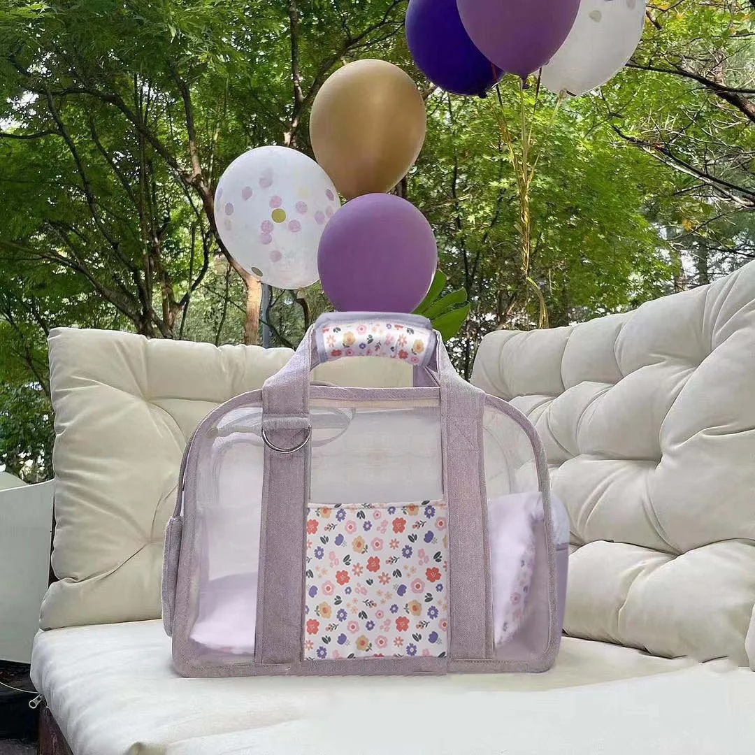 

Pet Out Portable Handbag Summer Gauze Mesh Cute Print Breathable Dog Bag Chihuahua Yorkshire Puppy Shoulder Cat Bag Dog Supplies