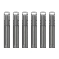 Eco - Friendly Stainless Steel Collapsible Straw Set with Silicone Tip & Carry Case (6pcs Gray)