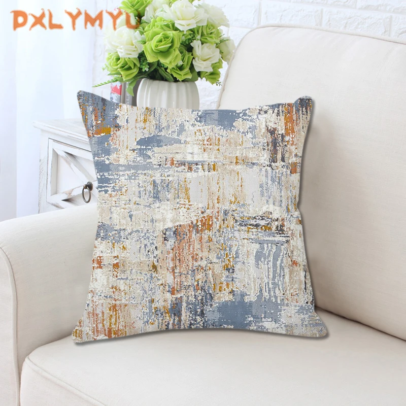 

Geometric Sofa Cushion Cover for Living Room Modern Gray Throw Pillowcase for Euro Decoration Square Pillow Cover 45x45cm