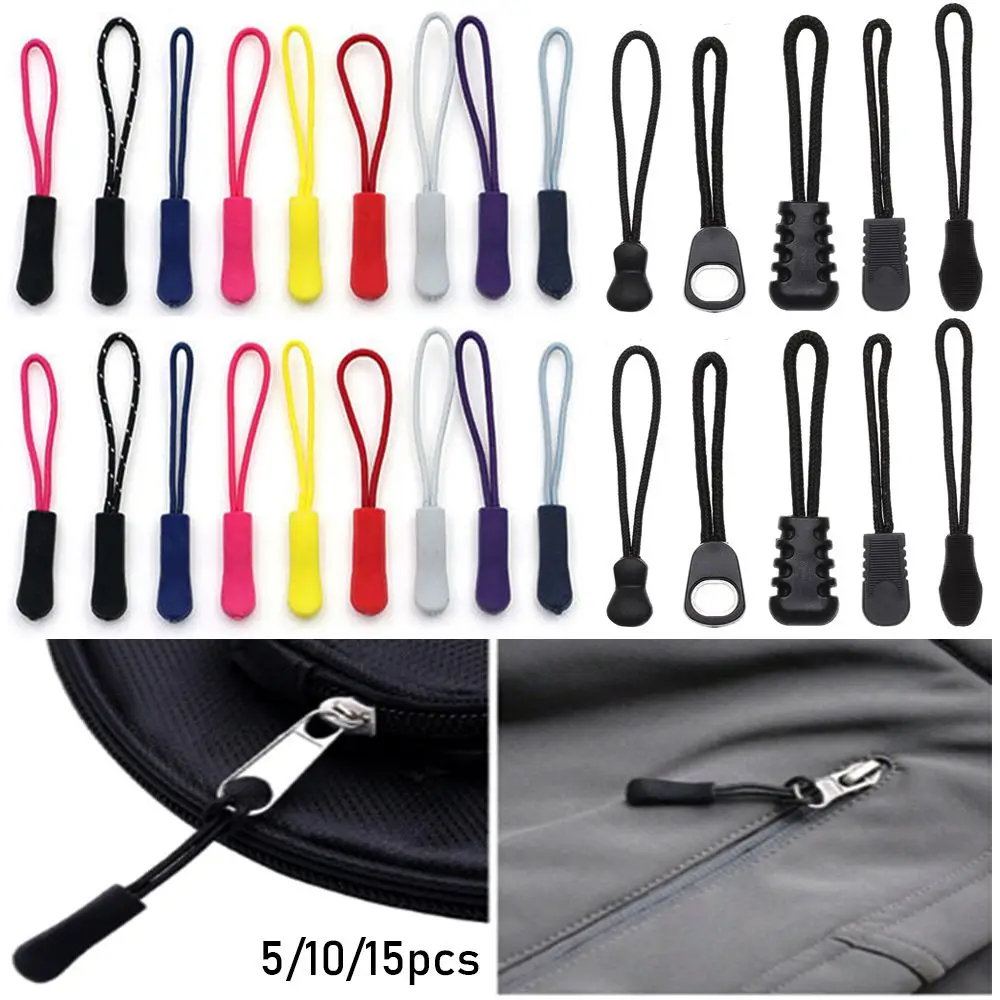 

Travel Clothing Suitcase Tent Backpack Bags Clip Buckle Zip Puller Replacement Ends Lock Zips Zipper Pull Cord Rope Pullers