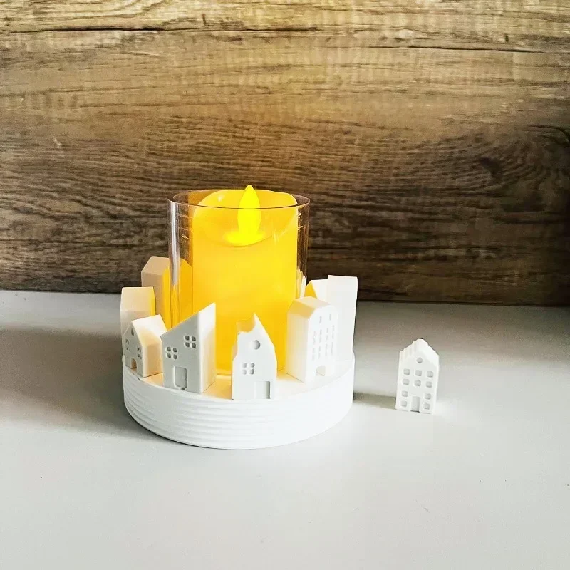 Silicone mold 3D Nordic Style Small House Silicone Mold 12-hole House Candle Molds Mini Houses Plaster Concrete Cement Mould Aroma Soap Molds