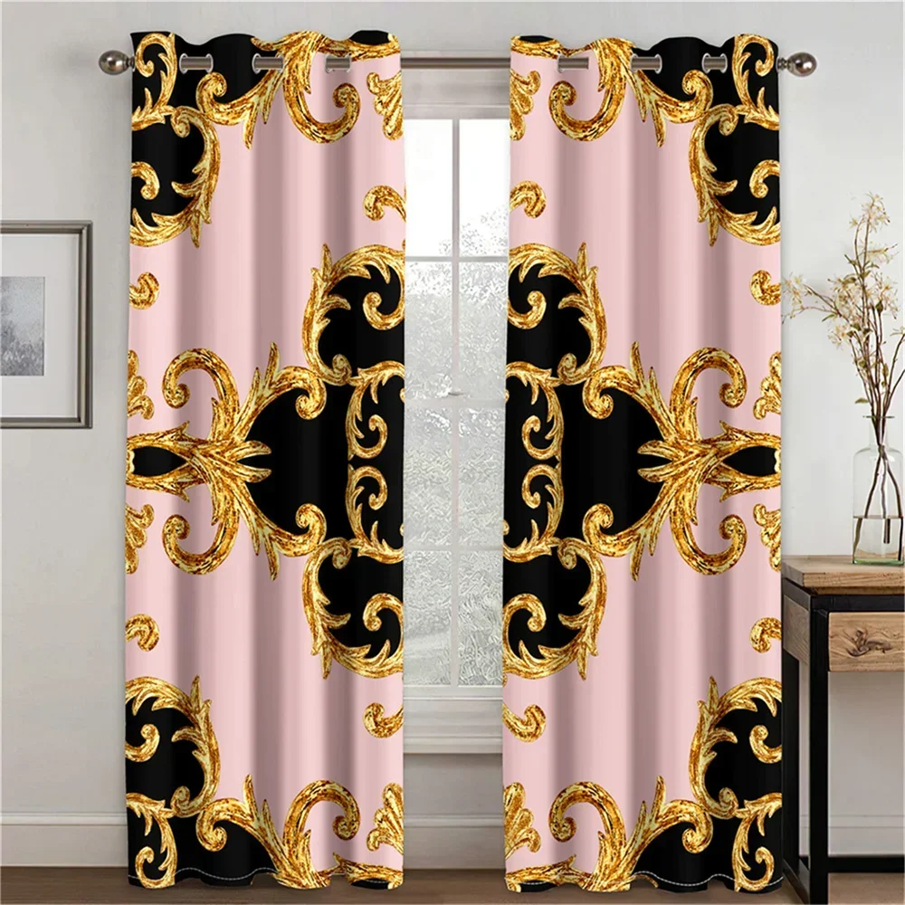 

Wholesale Custom Baroque Brands Designer Luxury Free Shipping Thin 2 Pieces Curtains for Living Room Bedroom Window Drape Decor