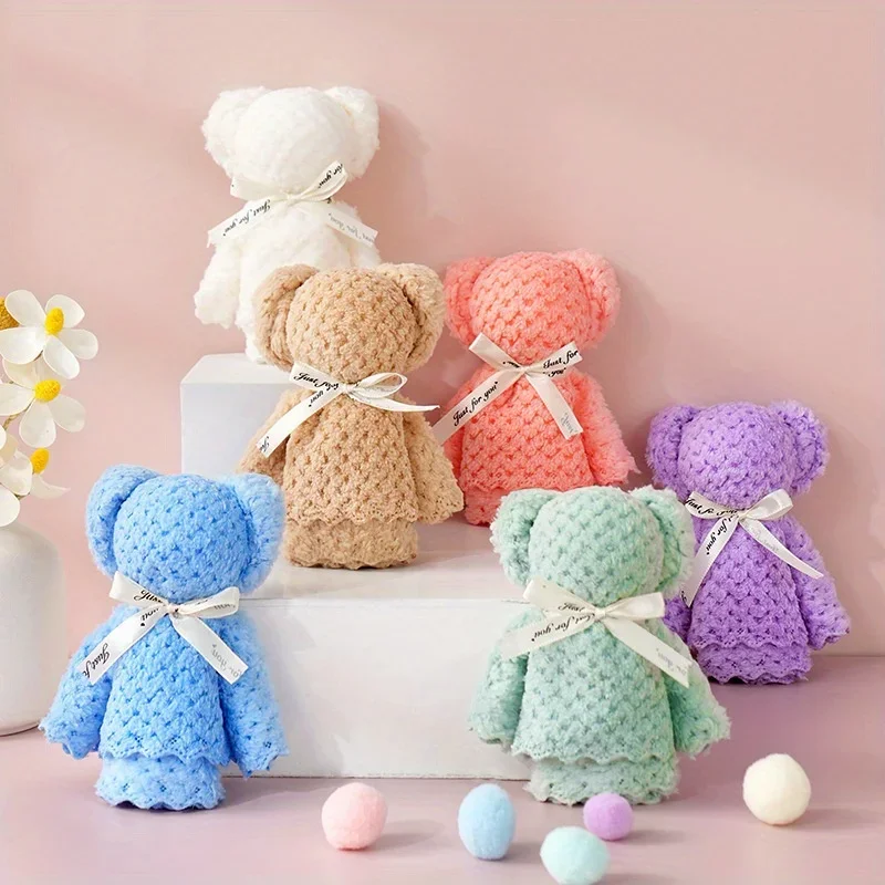 20pcs/10set Transparent Bag Teddy Bear Towel Gift Set - Perfect for Wedding Gifts, New Year's and Birthday Gifts