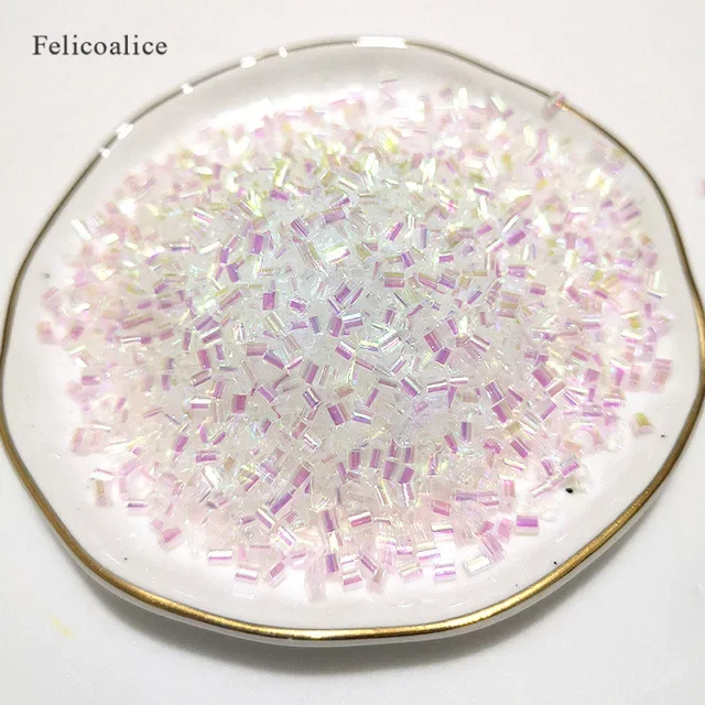 30g Bingsu Beads for Slime Filler Accessories Drop Glue PET Golden Scallion Tubular Sequins