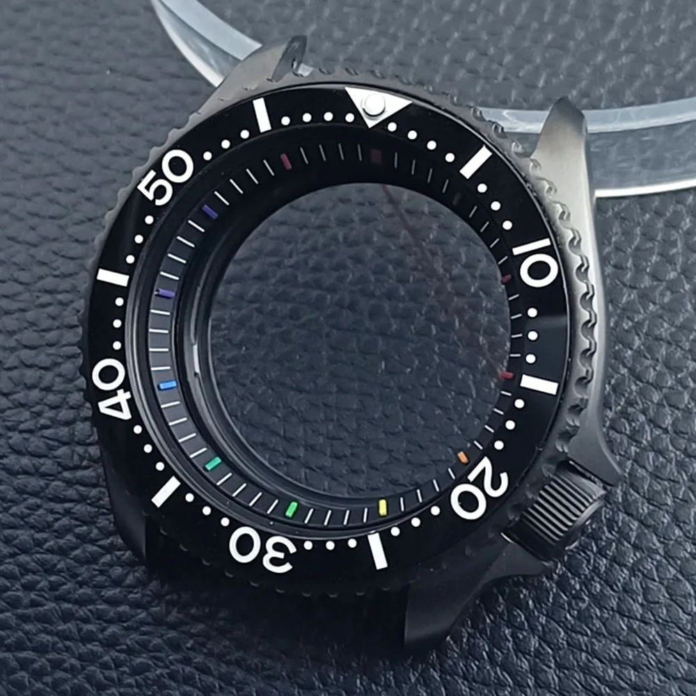 Men's Black Matte Steel Watch Case with Sapphire Glass & 22mm Band