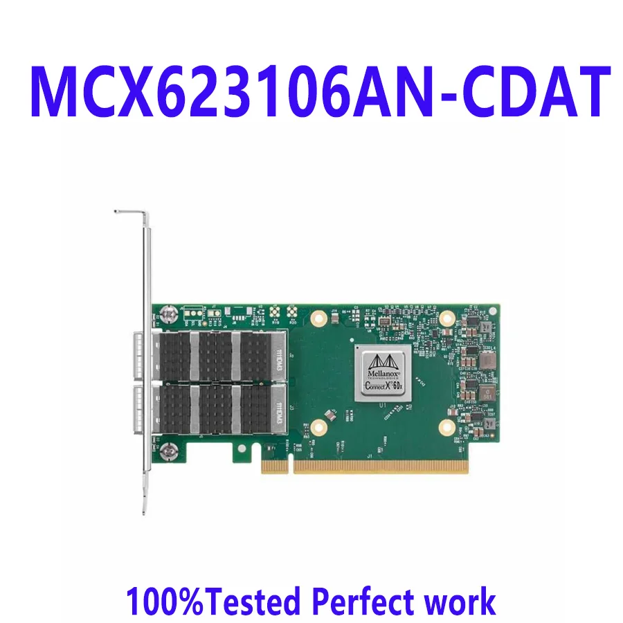 MCX623106AN-CDAT 네트워크 어댑터 카드, ConnectX-6 Dx EN 100GbE 듀얼 포트 QSFP56 PCIe 4.0x16, 암호화 키 큰 브래킷 없음
