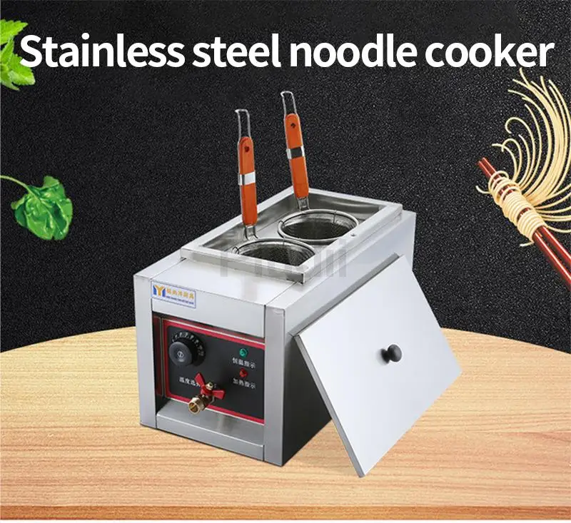 Description Picture 2 of itemCommercial Electric Pasta Cooker Table Top Noodle/Flour Food Stainless Steel Double Baskets Boiler Cooking Stove Machine 2000W