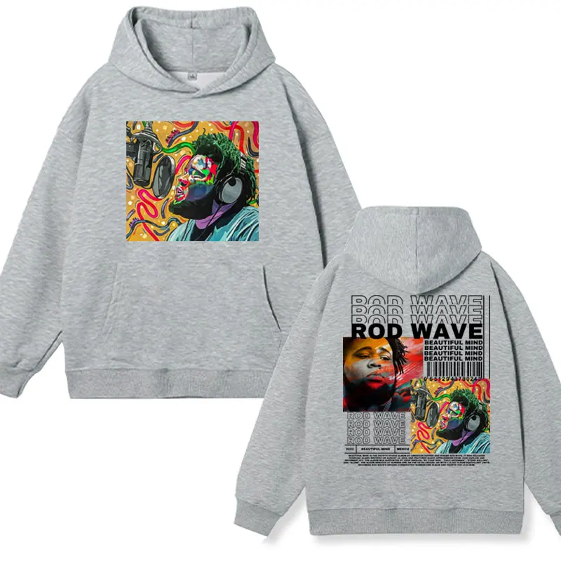 Rapper Rod Wave Nostalgia Album Cover Graphic Hoodies Men Women Fashion Aesthetic Pullovers Male Hip Hop Oversized Sweatshirts