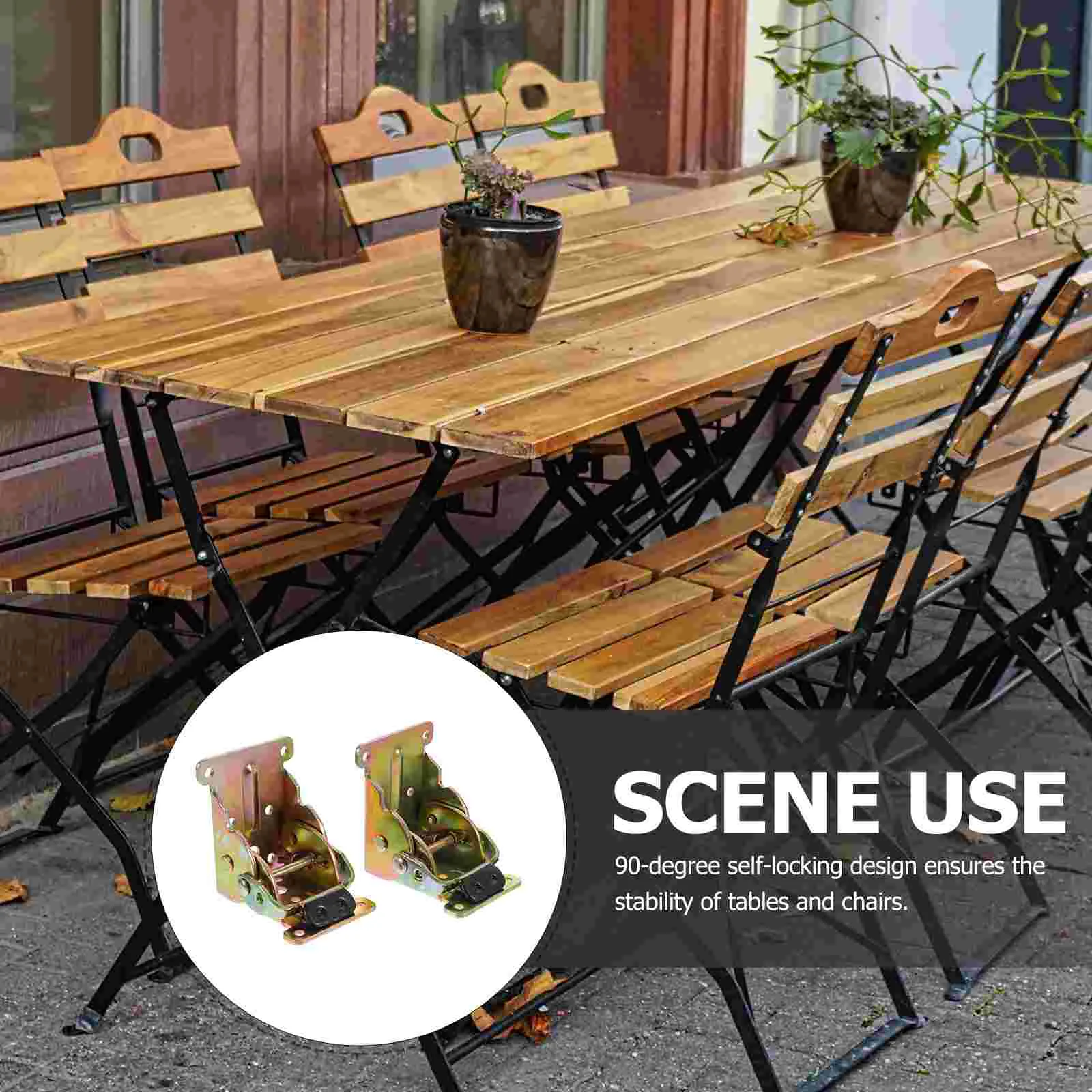 

2 Pcs Brackets 90 Degree Self-locking Folding Hinge Furniture Legs Desk Hinges Table