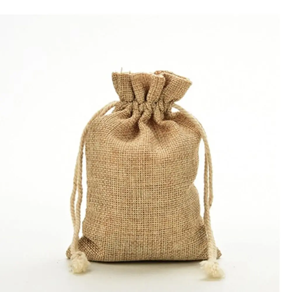 Bags Jute Mini Drawstring Rustic Pouch Gift Tie Hessian Burlap Wedding Bag Favor