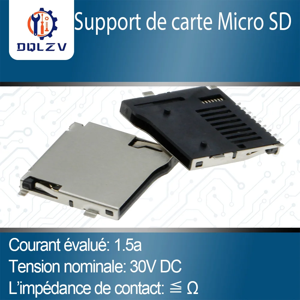 Adaptateur de prise de carte SD, connecteur PCB automatique, connecteurs de fente pour carte SD, pont de carte TF, adapté pour téléphone, tablette, véhicule Naviga