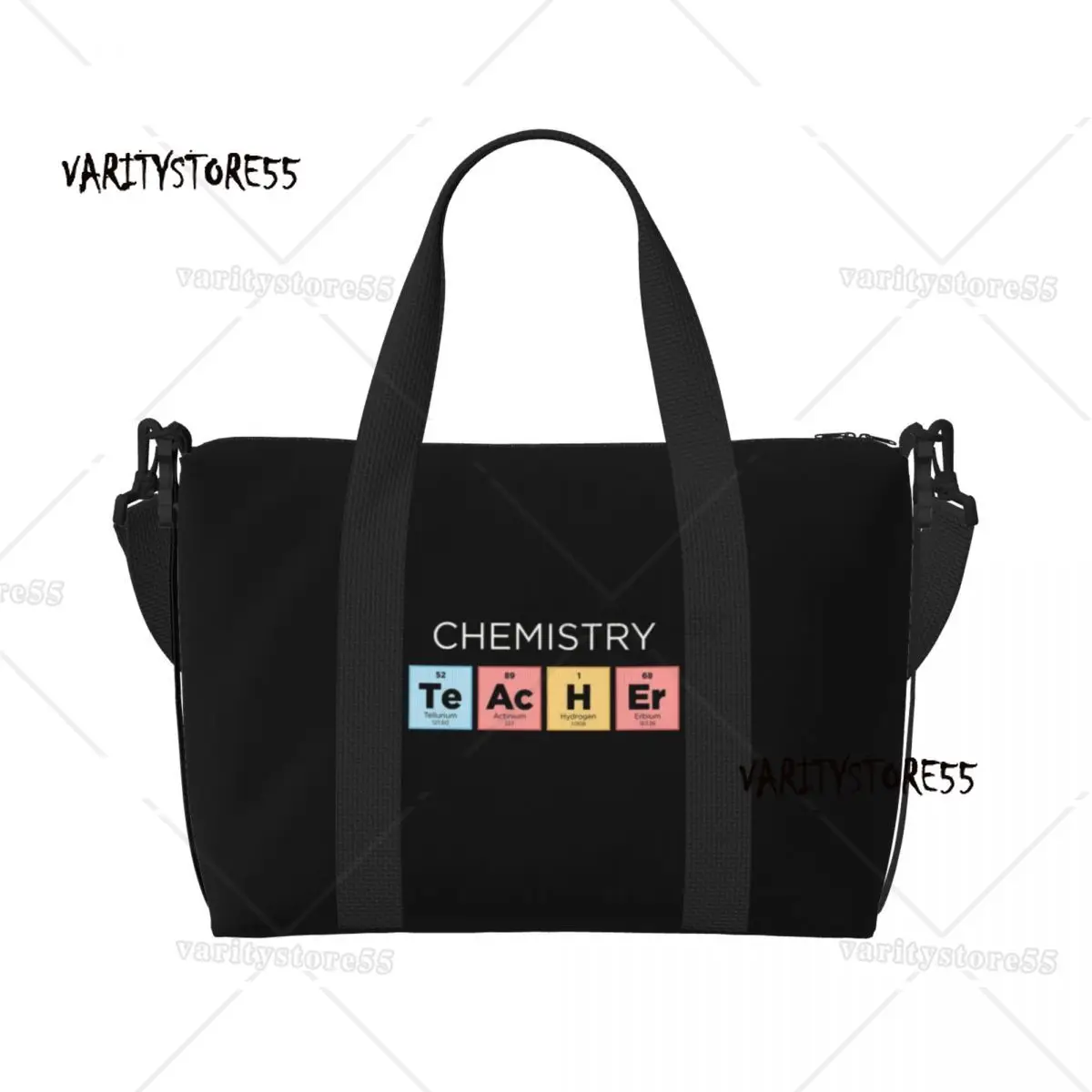 Chemistry Teacher Periodic Table Groceries Tote Shopping Bags Women Big Capacity Science Lab Tech Gym Beach Travel Bags