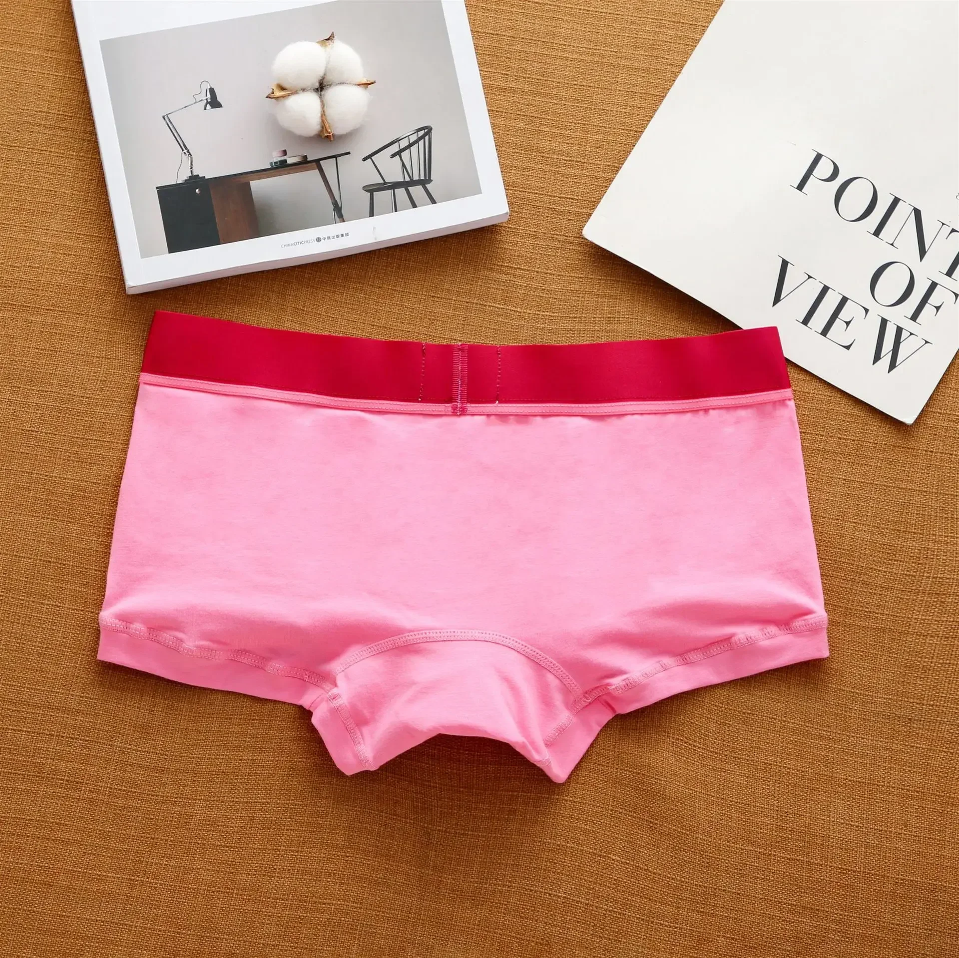 Men's cotton underwear low waist letter tide comfortable sweat-absorbent boxer shorts 5