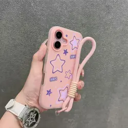 Light Purple Star Phone Case with Lanyard and Anti - Fall Wrist Strap - Redmi 15C 5G (171mm) (FE - T4101 - PJ119)