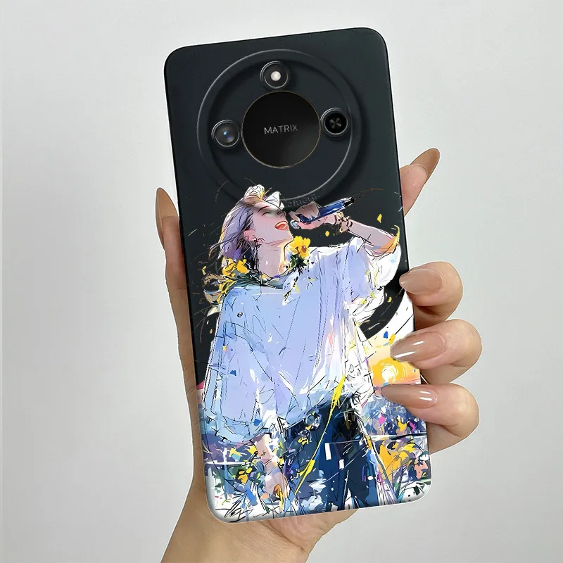 Sweet Painted Silicone Phone Case - Fashion Cartoon Design, Protective & Stylish