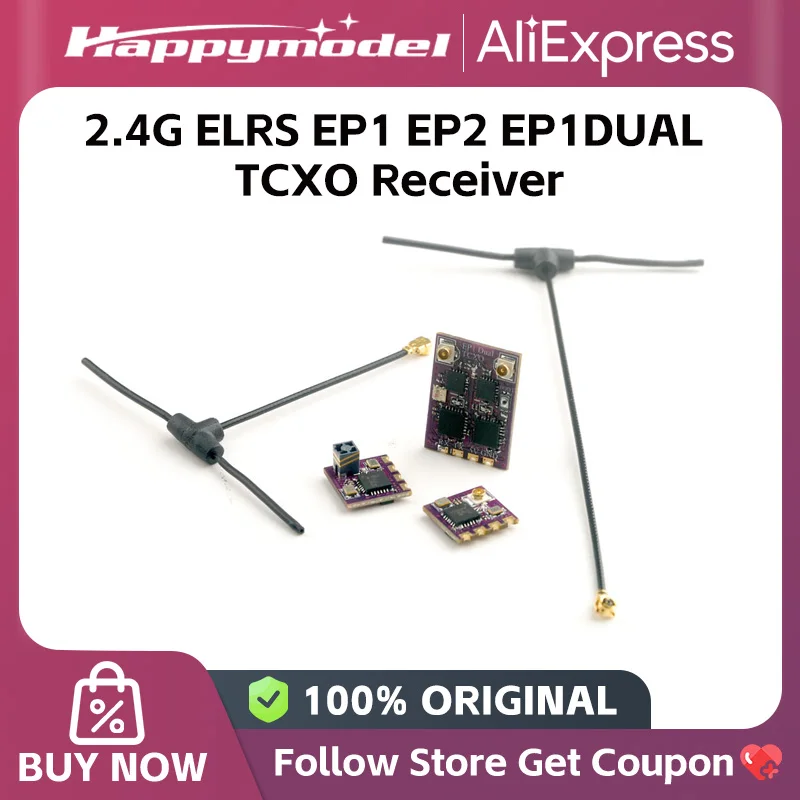 HappyModel EP1 EP2 ELRS TCXO Récepteur 2.4G pour Drone FPV