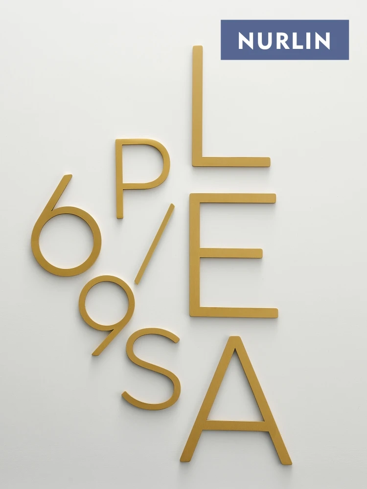 Nurlin Solid Brass 4-12 Inches 10-30cm Big Number Letter Door House Public Sign Customizable Floating Signature Outdoor Digits house number signs door signs house numbers number plate