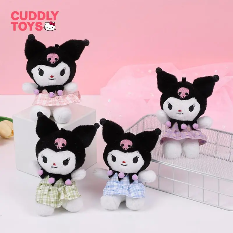 

Sanrio Plush Pendant Cartoon Princess Dress Soft Pp Cotton Kawaii Sanrio Kuromi Plush Keychain Pendant for Children Girls Gifts