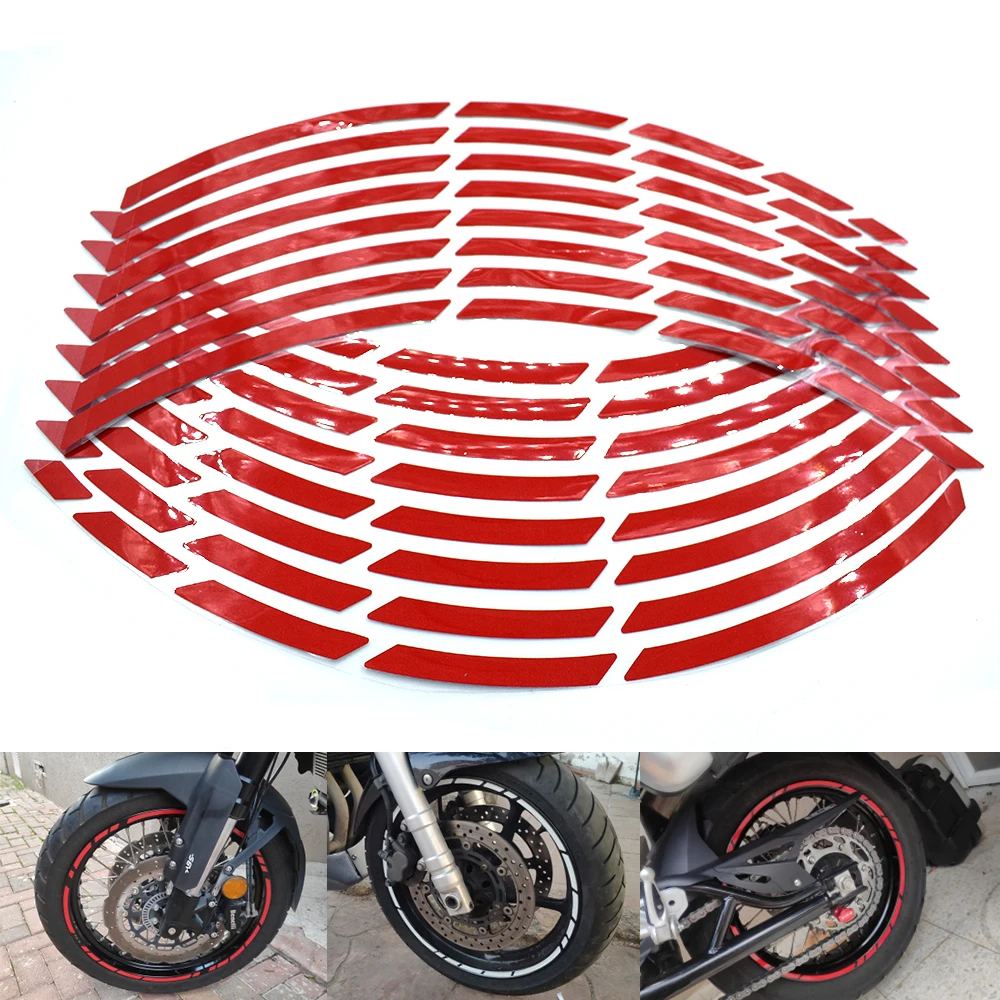 Universal 17-19 inch motorcycle car tire sticker reflective rim tape decal For KAWASAKI Z250 Z300 Z650 Z750 Z800 Z900 Z1000 ZX9R for toyota universal 9 inch car radio fascia frame dashboard tape recorder 2 din multimedia stereo installation trim kit panel