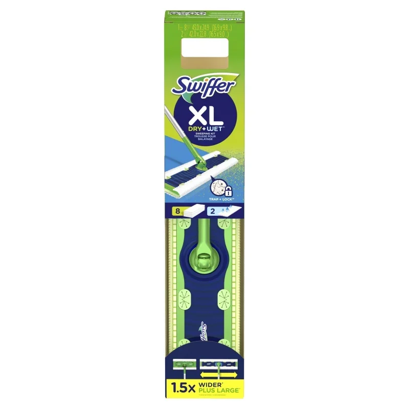 

Комплект для сухой и влажной уборки XL Swiffer, 8 тканей,)