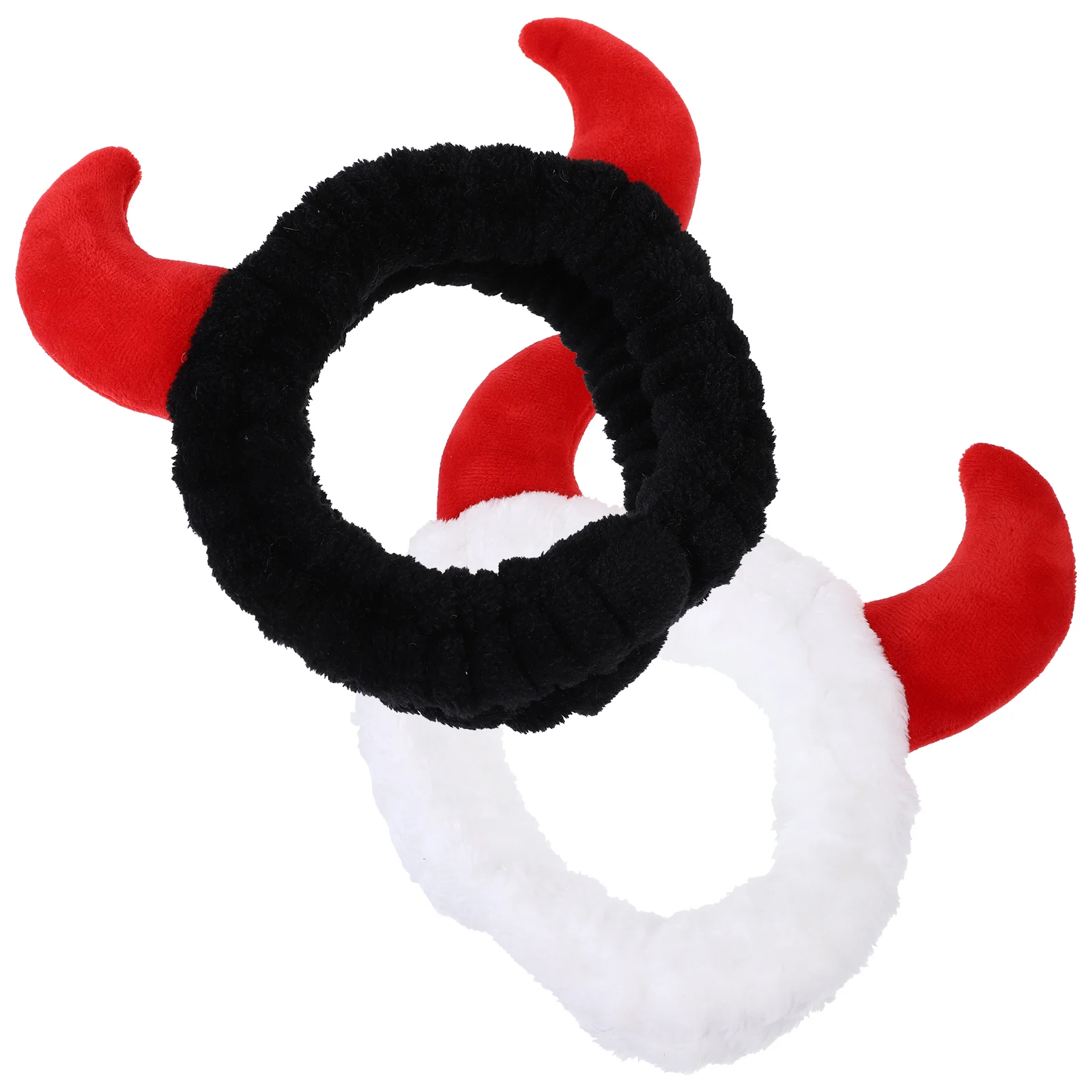 

2 Pcs Womens Hair Ties Spa Headband for Washing Face Cartoon Bands Makeup Fabric Horn Headbands