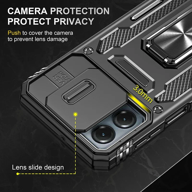 Ultimate Armor Shockproof Phone Case with Slide Window and Metal Holder