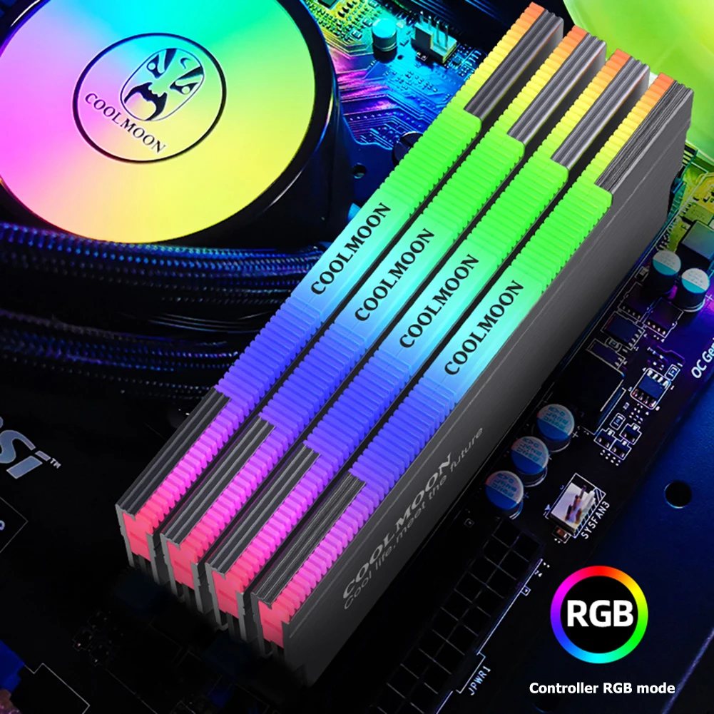 COOLMOON CR-D134S ARGB RAM Ʈ ũ Ʈ   5V 3PIN   ũž PC ǻ ޸  RGB Ʈѷ