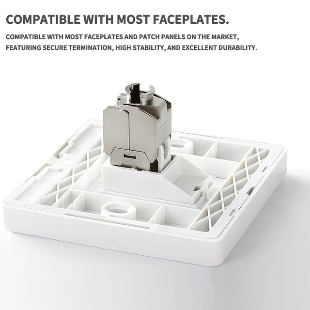 10 PCS-CAT.6A Shielded Tool-less RJ45 Keystone Jack, Up-Down Crimp  10Gbps Network Data Connector for Shielded Cable 2