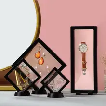 

PET Membrane Jewelry Ring Pendant Display Stand Holder Bague Packaging Box Protect Jewellery & Stones Floating Presentation Case