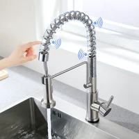 Pull Out Brush Nickel Sensor Kitchen Faucets Stainless Steel Smart Induction Mixed Tap Touch Control Sink Tap Torneira De KH1026 4