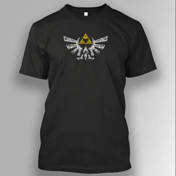 Zelda Classic Triforce Hyrule Crest Printed T-Shirt. Summer Cotton O-Neck Short Sleeve Mens T Shirt New S-3XL