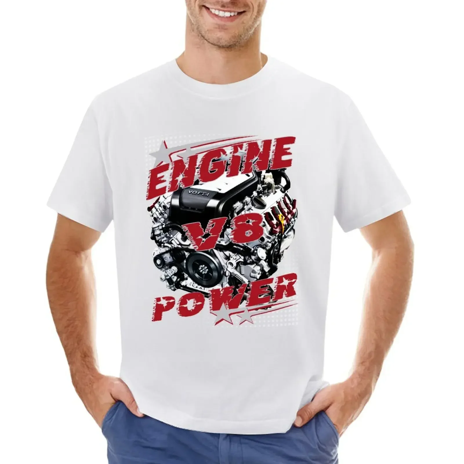 

Engine Power V8 - Funny Mechanic Enginer T-shirt vintage clothes sports fans designer t shirt men