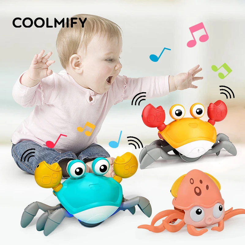 Juguete de gateo para niños, Escape de inducción, cangrejo, pulpo, mascotas, musicales, educativo, electrónico, juguete móvil para niños| | - AliExpress