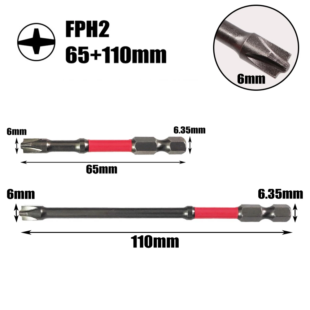 

FPH2 Screwdriver Bits Tool Parts 65-110mm For Electrician FPH2 Magnetic Power Tool Accessories Screwdriver Bit