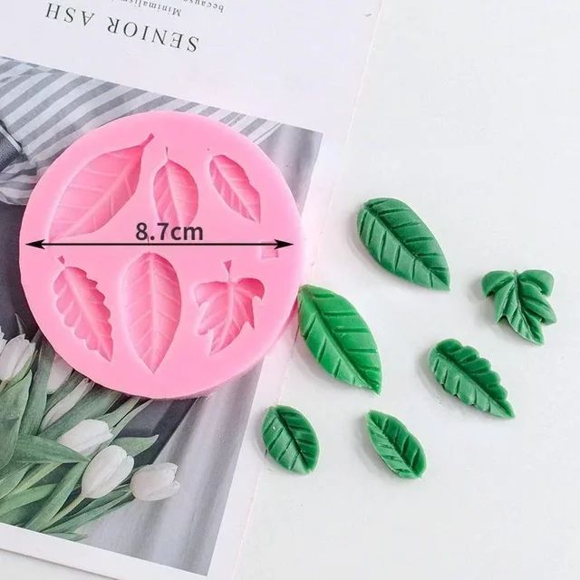 Leaf Shaped Kitchen Baking Tools 6 Holes Silicone Molds with Chocolate Molds Sugar Flipping Cake Decoration Molds Accesories 3