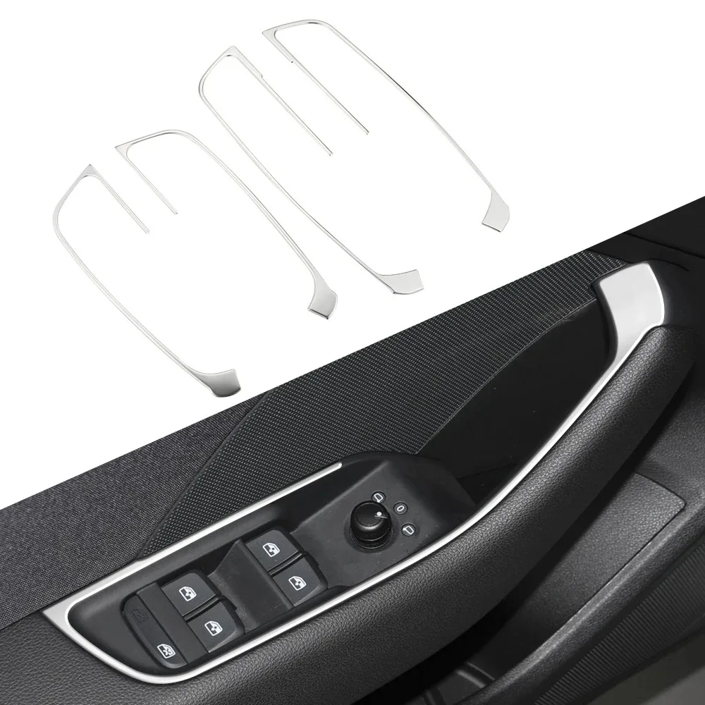 Tür-Fenster-Lift-Panel-Verkleidung für Audi A3 8V 2013–2019, LHD, 5 Türen, Edelstahl, Auto-Aufkleber, Zubehör
