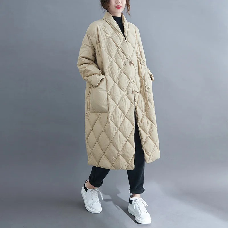 

Down Cotton Padded Jacket Women Clothes Vintage Casual 2024 Autumn Winter Stand-Up Collar Solid Warm Coat Female Outerwear G2761