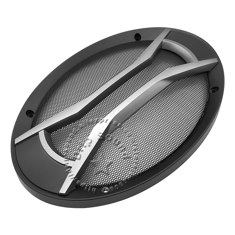 para x 6x Polegada Conversor de Áudio do Carro Capa Líquida Decorativa Círculo Malha Metal Grade Proteção 3